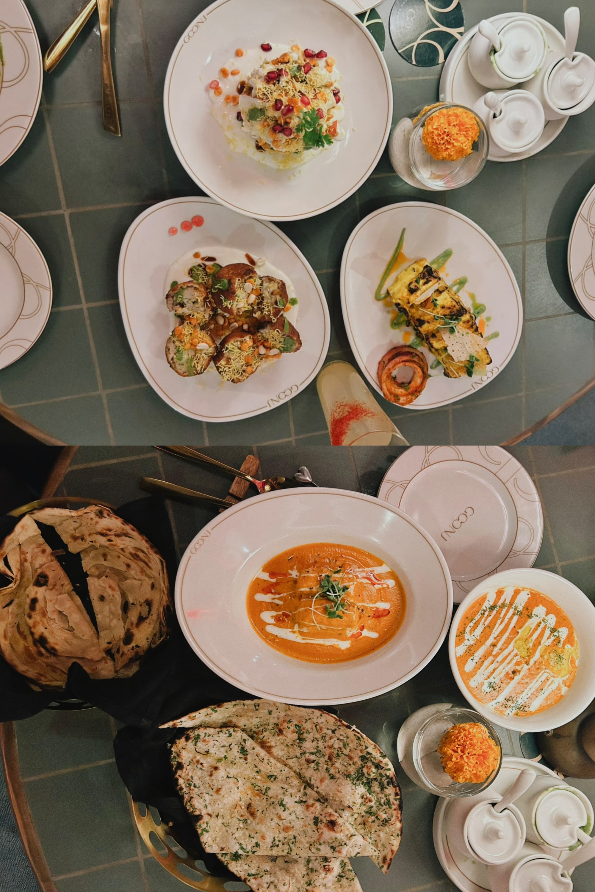 Spread of starters, including Lucknowi tokri chaat and Peshawari paneer tikka, followed by subz nargisi kofta, dal bukhara, and flaky laccha paratha and naan. (Pics: Sanya Panwar) Spread of starters, including Lucknowi tokri chaat and Peshawari paneer tikka, followed by subz nargisi kofta, dal bukhara, and flaky laccha paratha and naan. (Pics: Sanya Panwar)
