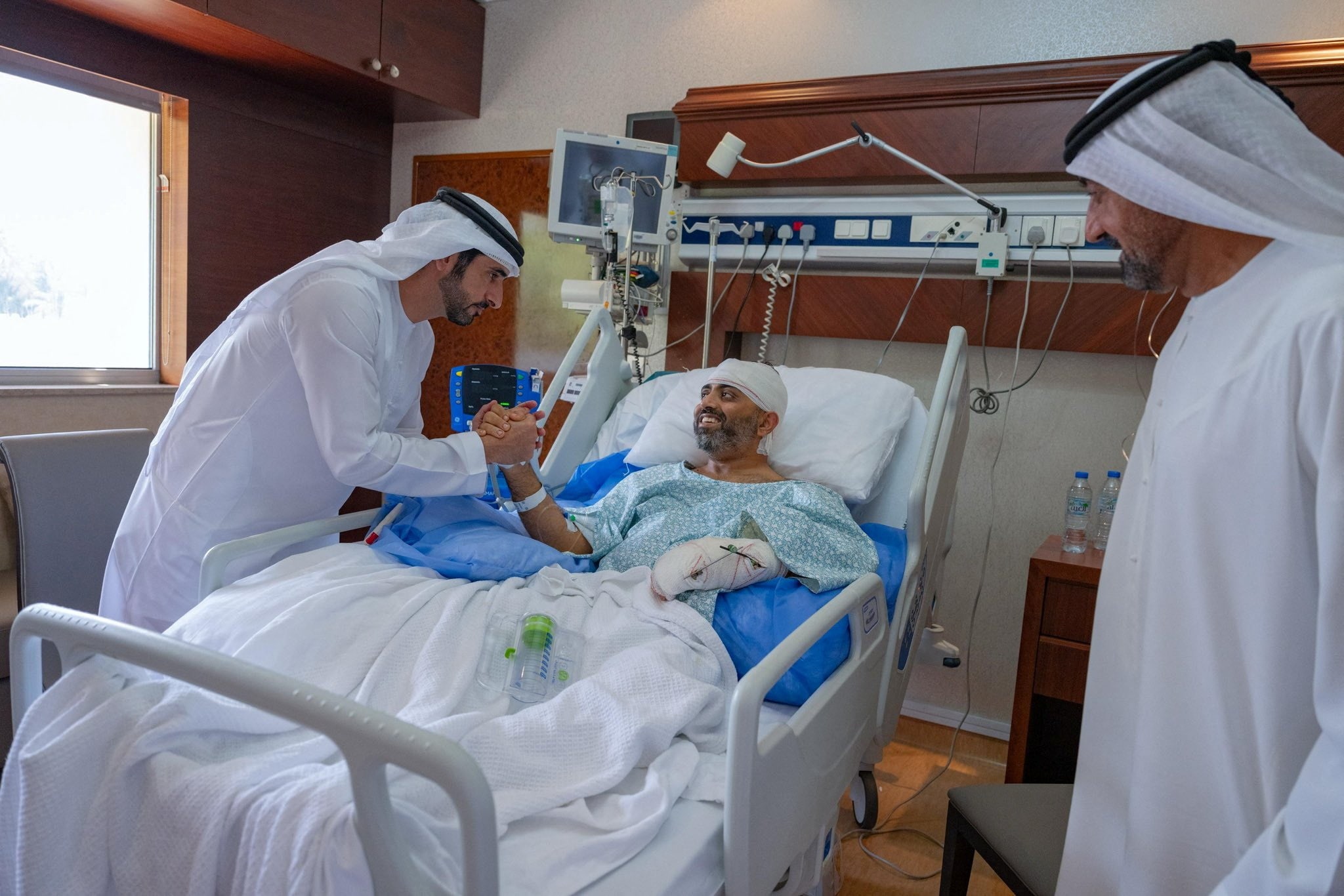 Hamdan bin Mohammed Al Maktoum, Crown Prince of Dubai, meets Captain Smit Machchhar in an unidentified location in UAE, in this handout released October 3, 2026. (REUTERS)