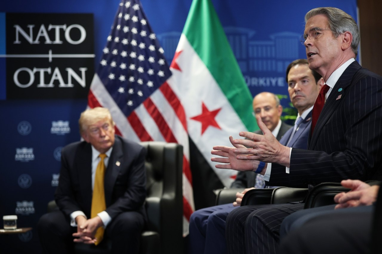 Bessent with President Trump, Secretary of State Marco Rubio and others during the NATO summit in Ankara, Turkey, in July. Bessent with President Trump, Secretary of State Marco Rubio and others during the NATO summit in Ankara, Turkey, in July.