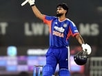 Shreyas Iyer hit his maiden T20I century vs West Indies Shreyas Iyer hit his maiden T20I century vs West Indies