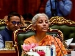 Union Finance and Corporate Affairs Minister Nirmala Sitharaman chairs 57th meeting of the GST Council, in New Delhi on Thursday. (@FinMinIndia X/ANI Photo)