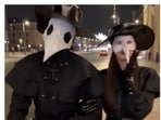 Netizens dressed up in the plague doctor costumes.