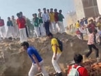 On Wednesday morning, students were playing on the ground when around 20 to 25 workers allegedly arrived and began construction work. School officials said about 200 students accompanied teachers who went towards the site and stopped the work. (HT Photo) On Wednesday morning, students were playing on the ground when around 20 to 25 workers allegedly arrived and began construction work. School officials said about 200 students accompanied teachers who went towards the site and stopped the work. (HT Photo)
