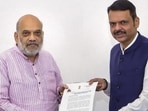 Union Home Minister Amit Shah during a meeting with Maharashtra CM Devendra Fadnavis (PTI)
