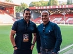 Sourav Chatterjee (left) and Anuj Kichlu of Best of You, part of the global sports agency that got Panama, Brazil and Uruguay for football friendlies in India. 