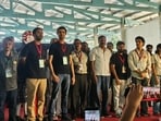 CJP leaders, Dhruv Rathee and Prakash Raj at Freedom Park, Bengaluru