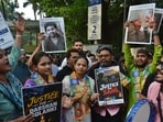 Protests by student groups at IIT Bombay. (Praful Gangurde/HT PHOTO)