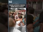 Scuffle Erupts As Protestors Rough Up PM Modi Supporter During Delhi Protest  | HT India