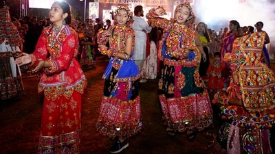 Dancers celebrate the spirit of Navratri with traditional Garba and festive cheer. This year, Navratri is from October 11 to 19