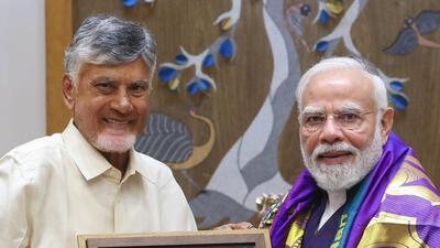 Andhra Pradesh chief minister N Chandrababu Naidu met the Prime Minister in New Delhi (@PMOIndia) Andhra Pradesh chief minister N Chandrababu Naidu met the Prime Minister in New Delhi (@PMOIndia)