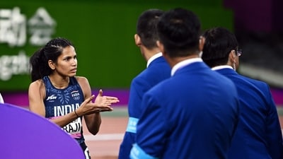 File image of India's Jyothi Yarraji who was one of the athletes that had withdrawn before their events at the Asian Games in Aichi-Nagoya, 2026. (REUTERS)