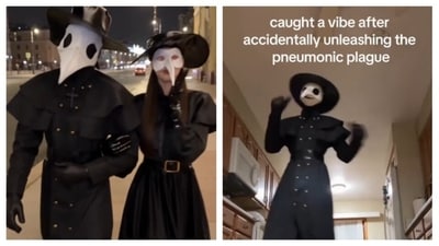 Netizens dressed up in the plague doctor costumes. (Picture credit: Instagram) Netizens dressed up in the plague doctor costumes. (Picture credit: Instagram)