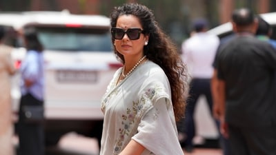 Kangana Ranaut during the ongoing Monsoon session of Parliament, in New Delhi. (PTI Photo/Arun Sharma) (PTI) Kangana Ranaut during the ongoing Monsoon session of Parliament, in New Delhi. (PTI Photo/Arun Sharma) (PTI)