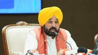 Punjab chief minister Bhagwant Mann at the press conference in Chandigarh on Thursday after launching HUNAR – Hub for Upskilling, Networking and Access to Rozgar – a platform for connecting students, institutes, and employers to facilitate industry hiring. (HT Photo) Punjab chief minister Bhagwant Mann at the press conference in Chandigarh on Thursday after launching HUNAR – Hub for Upskilling, Networking and Access to Rozgar – a platform for connecting students, institutes, and employers to facilitate industry hiring. (HT Photo)
