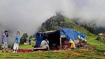 The move comes amid a surge in tourist and trekker footfall at Triund, one of Himachal’s most popular trekking destinations. (HT File Photo) The move comes amid a surge in tourist and trekker footfall at Triund, one of Himachal’s most popular trekking destinations. (HT File Photo)