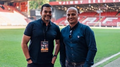Sourav Chatterjee (left) and Anuj Kichlu of Best of You, part of the global sports agency that got Panama, Brazil and Uruguay for football friendlies in India. (Best of You ) Sourav Chatterjee (left) and Anuj Kichlu of Best of You, part of the global sports agency that got Panama, Brazil and Uruguay for football friendlies in India. (Best of You )