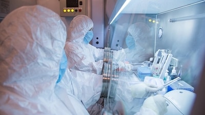 This undated photo released in 2019 by the Irkutsk Anti-Plague Research Institute of Siberia and Far East, shows the institute workers in a lab. ( (The Irkutsk Anti-Plague Research Institute of Siberia and Far East via AP)) This undated photo released in 2019 by the Irkutsk Anti-Plague Research Institute of Siberia and Far East, shows the institute workers in a lab. ( (The Irkutsk Anti-Plague Research Institute of Siberia and Far East via AP))