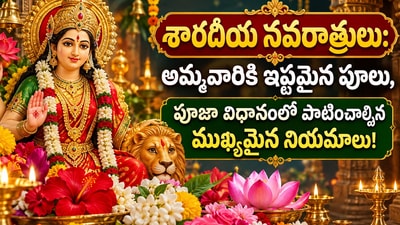 శారదీయ నవరాత్రులు: అమ్మవారికి ఇష్టమైన పూలు, పూజా విధానంలో పాటించాల్సిన ముఖ్యమైన నియమాలు! (AI) శారదీయ నవరాత్రులు: అమ్మవారికి ఇష్టమైన పూలు, పూజా విధానంలో పాటించాల్సిన ముఖ్యమైన నియమాలు! (AI)
