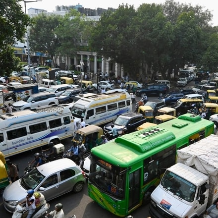 In Pics | Connaught Place gridlocked as Rahul Gandhi, others head towards Rajghat