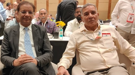 BFI president Ajay Singh (left) with secretary general Pramod Kumar.