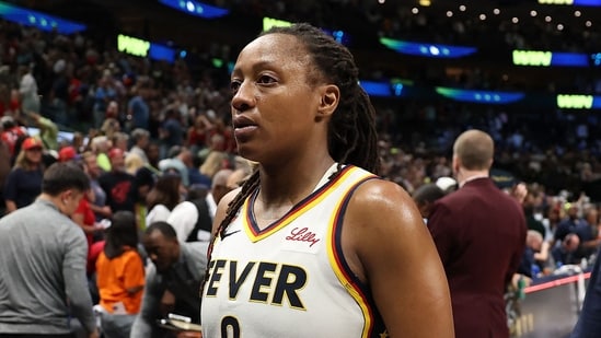 Kelsey Mitchell's comments came to Caitlin Clark’s attention, with her admitting that they made her "upset." (Getty Images via AFP)