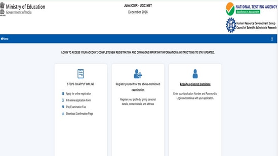 Joint CSIR UGC NET December 2026: Registration begins at csirnet.nta.nic.in, direct link to apply here