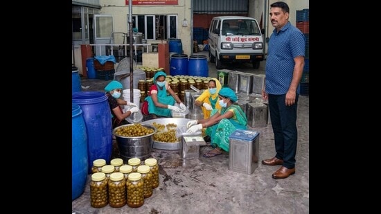Finished aonla products being packaged in Pratapgarh. (HT Photo)