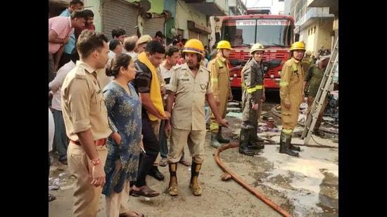 Firefighters at the site (SOURCED)