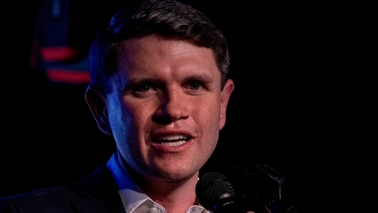 Democratic Senate candidate James Talarico speaks during a rally in San Antonio, Texas.