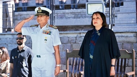 Admiral Krishna Swaminathan, Chief of the Naval Staff and headmaster Ruchi Pradhan Datta