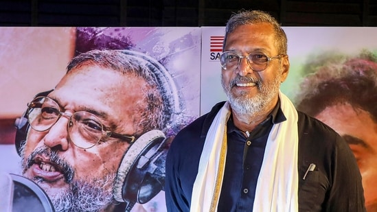 Patekar is seen during the release of the Marathi-language music album 'Nana Chhand', in Mumbai, in this file photo dated Friday, July 5, 2024.