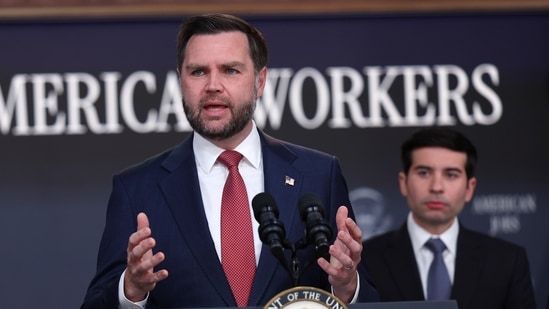 JD Vance (in picture) said at the White House press briefing that Microsoft is a 'great American company', but it needs to hire 'great American workers'. (AP Photo)