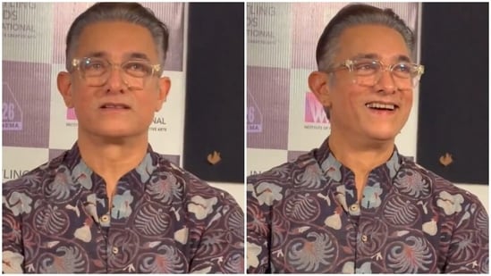 Aamir Khan embraces his silver hair look. 