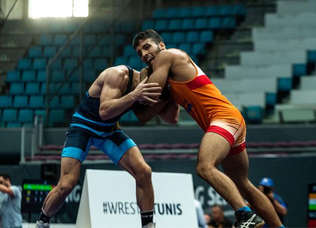 Sujeet Kalkal is World No1 in the males 65kg wrestling category. He’s only 23. (OLYMPICS) Sujeet Kalkal is World No1 in the males 65kg wrestling category. He’s only 23. (OLYMPICS)