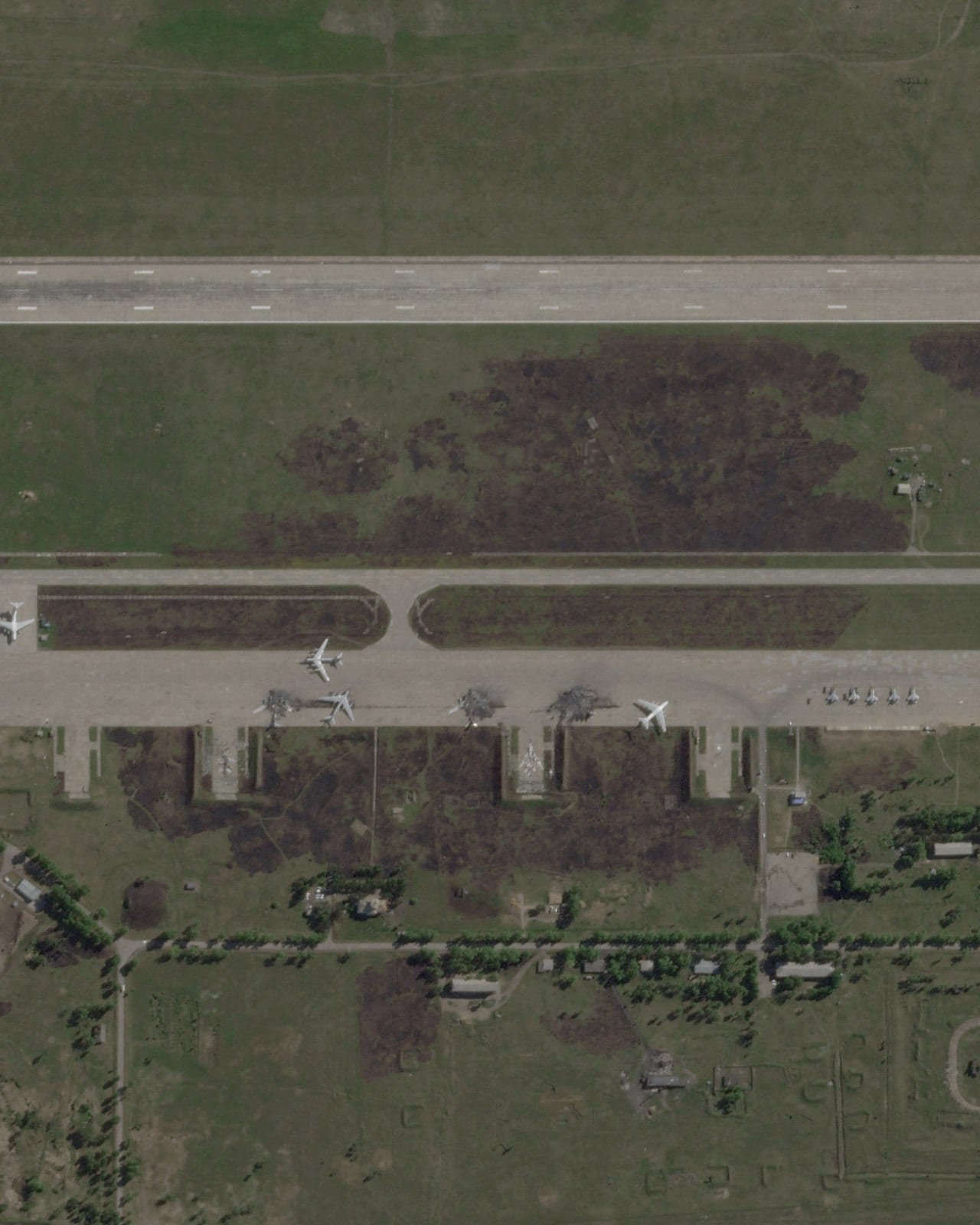 A satellite view shows military aircraft in Russia damaged by Ukraine’s operation ‘Spiderweb.’ A satellite view shows military aircraft in Russia damaged by Ukraine’s operation ‘Spiderweb.’