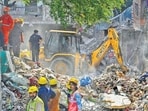 The building, E-401 in E-Block, New Seemapuri, stood on a 25-square-yard plot (Hindustan Times)