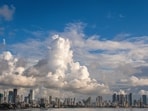 The city skyline viewed from Bandra Reclamation in Mumbai. (Pratik Chorge/HT PHOTO)