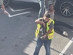 A man is detained after a shooting reportedly involving US Immigration and Customs Enforcement (ICE) officers in New York City, US, October 8, 2026.

Stephanie/Handout via REUTERS    