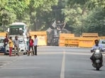 Security tightened, barricades put up at Jantar Mantar, Tolstoy Marg and Janpath areas, in view of a call for protest by the CJP on October 10, in New Delhi on Friday
