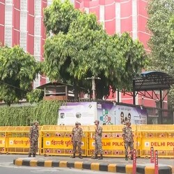 Security tightened, barricades put up at Jantar Mantar, Tolstoy Marg and Janpath areas, in view of a call for protest by the CJP on October 10, in New Delhi.
