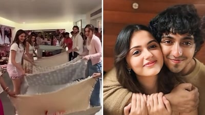 Aneet Padda and Ananya Panday engage in a game at Alanna Panday's baby shower.