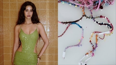 Disha Patani shared a glimpse of her DIY wired earphones on October 2