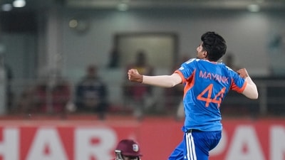 Mayank Yadav got India off to a massive start, as the pacer notched uo three wickets in the powerplay, including two in his first over. (PTI)