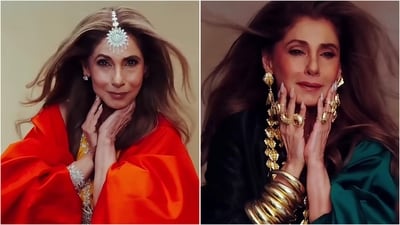 Dimple Kapadia’s voluminous hair steals the spotlight in glamorous shoot. (Instagram/@dietsabya) Dimple Kapadia’s voluminous hair steals the spotlight in glamorous shoot. (Instagram/@dietsabya)