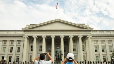 The U.S. Treasury building. The U.S. Treasury building.