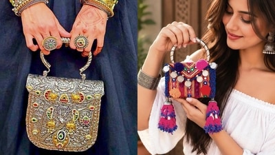 From statement purses with brass embossing to cloth potlis with ghungroos, here’s how to bag it all this Navratri season!