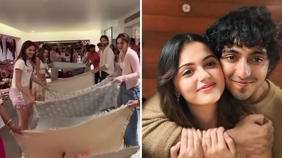 Aneet Padda and Ananya Panday engage in a game at Alanna Panday's baby shower.