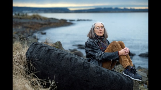 Anne Carson, winner of the Nobel Prize for Literature in 2026 outside her home in Reykjavik, Iceland. (REUTERS)