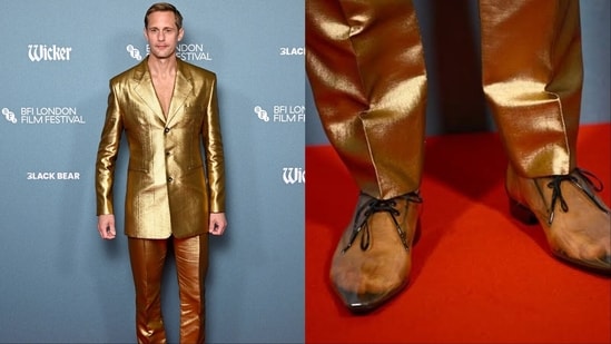 Alexander Skarsgård's lace-up shoes have sparked a debate online