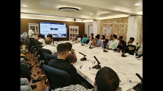 On Thursday, October 8, the department organised a training session for its officers, with experts from ITC Limited explaining how to identify fake cigarettes from the genuine ones using security features. (HT PHOTO)
